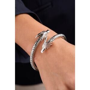 New Alex + Ani HOUSE OF THE DRAGON Cuff Bracelet in Antiqued Silver